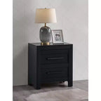 Comodino a 2 cassetti, beige/nero, 61 cm L, 1 persona