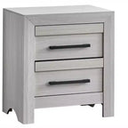 Comodino a 2 cassetti, beige/nero, 61 cm L, 1 persona