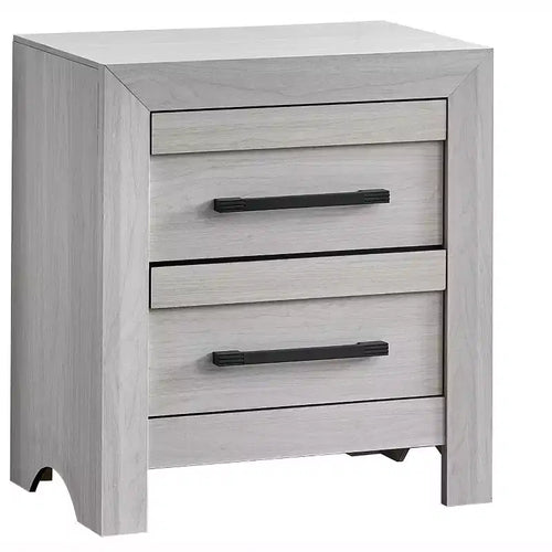 Comodino a 2 cassetti, beige/nero, 61 cm L, 1 persona