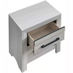 Comodino a 2 cassetti, beige/nero, 61 cm L, 1 persona