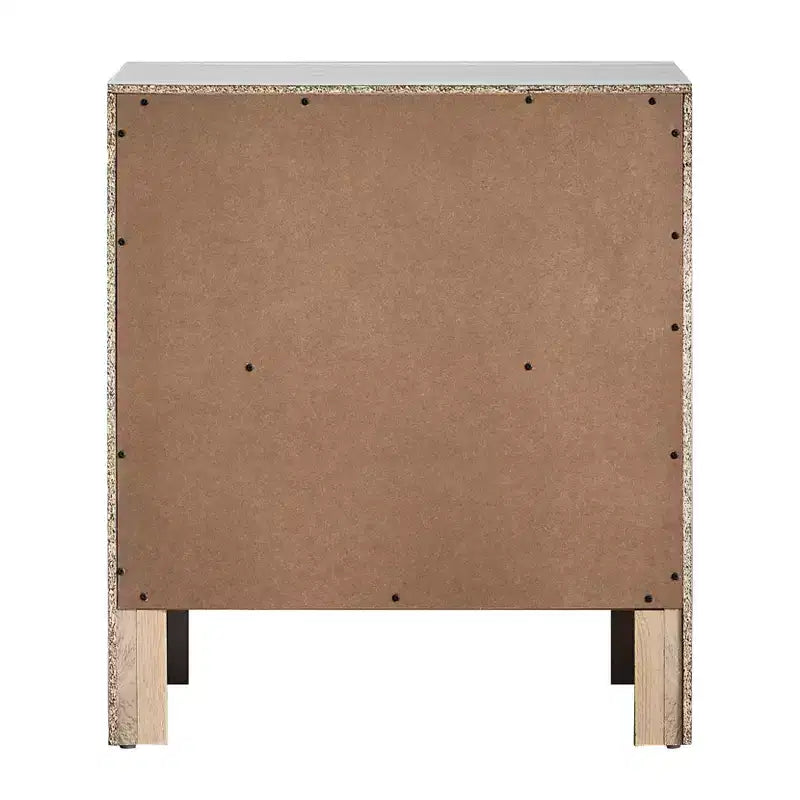 Comodino a 2 cassetti, beige/nero, 61 cm L, 1 persona