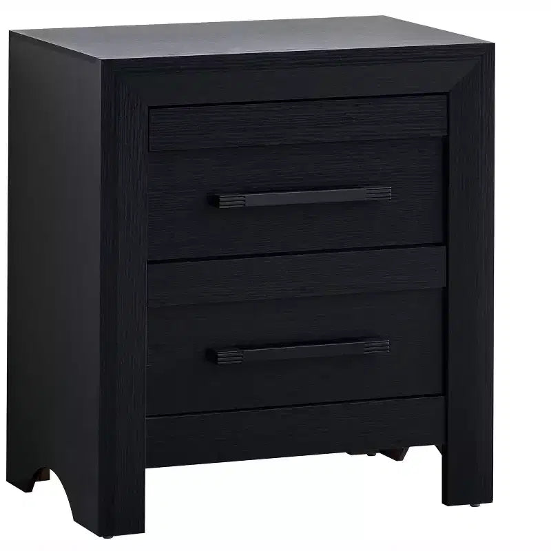 Comodino a 2 cassetti, beige/nero, 61 cm L, 1 persona
