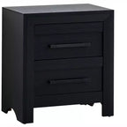 Comodino a 2 cassetti, beige/nero, 61 cm L, 1 persona