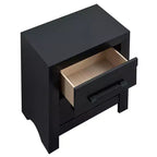 Comodino a 2 cassetti, beige/nero, 61 cm L, 1 persona