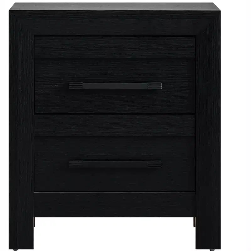Comodino a 2 cassetti, beige/nero, 61 cm L, 1 persona