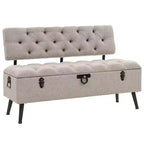 vidaXL Storage Bench Cream Engineered wood 43.3 inches Storage Bench