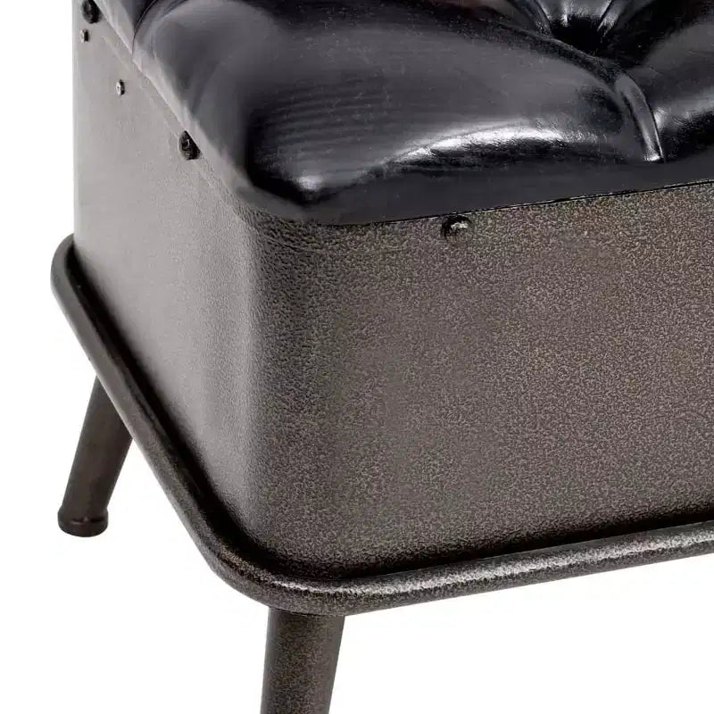 Panca contenitore imbottita color crema, rettangolare, 2 posti