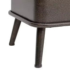 Panca contenitore imbottita color crema, rettangolare, 2 posti