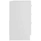 Mobiletto lavabo bagno rettangolare bianco – Monoutente, Legno lavorato, 1 ripiano