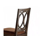 Set di 2 sedie da pranzo senza braccioli, lino marrone / struttura in legno espresso