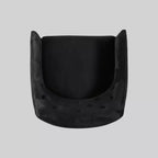 Poltrona di design con gambe dorate, in velluto nero con motivo trapuntato – 1 posto