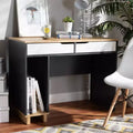 Scrivania per computer a 2 cassetti grigio/bianco/rovere, 1 persona