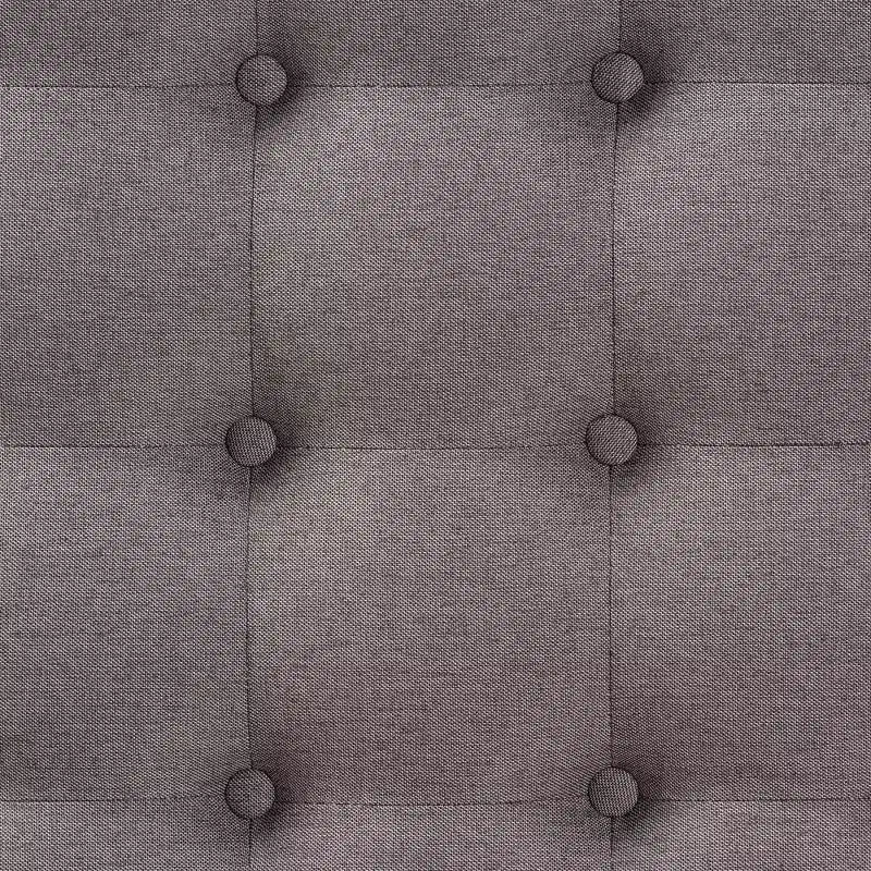 Poggiapiedi Tufted Quadrato, 1 Posto, Beige e Grigio/Noce