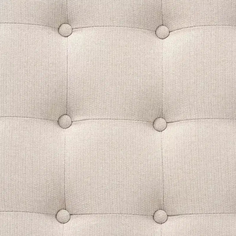 Poggiapiedi Tufted Quadrato, 1 Posto, Beige e Grigio/Noce