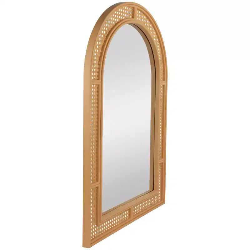 Specchio decorativo da parete a reticolo ad arco bianco, 1 pannello