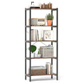 Costway 5-Tier Bookshelf, Industrial Etagere Bookcase, Rustic Display Shelf Organizer